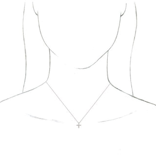 Platinum 1/6 CTW Natural Diamond Cross 18" Necklace