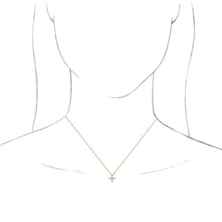 14K Rose 1/6 CTW Natural Diamond Cross 16" Necklace