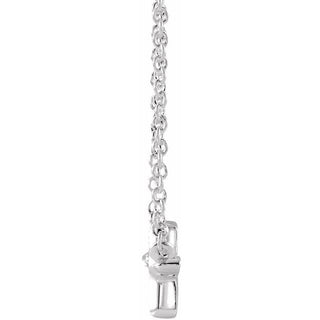 14K White Sideways Cross 16" Necklace