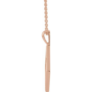 14K Rose Ornate Pierced Cross 16-18" Necklace