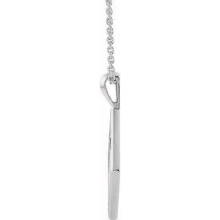 14K White Ornate Pierced Cross 16-18" Necklace