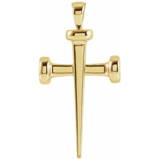 14K Yellow 	28x14.71 mm Nail Cross Pendant