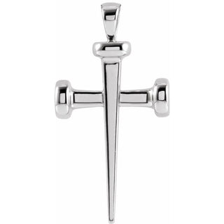 Platinum 	28x14.71 mm Nail Cross Pendant
