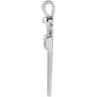 Platinum 	28x14.71 mm Nail Cross Pendant