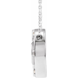 Sterling Silver .025 CTW Natural Diamond Mantra 16-18"  Necklace