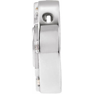 14K White .03 CTW Natural Diamond Mantra  Pendant