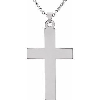 14K White Cross 18" Necklace