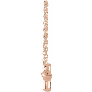 14K Rose Sideways Cross 15" Necklace
