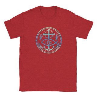 Aqua IHS Cross and Anchor Emblem T-Shirt - view 2