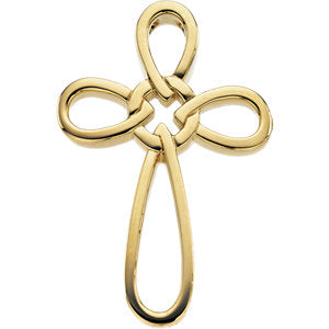 14K Gold 34.25x24 MM Cross Pendant