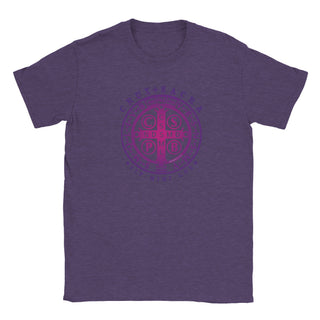 St. Benedict Medal Purple Gradient T-Shirt - view 11