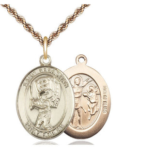 14kt Gold Filled Saint Sebastian Baseball Medal Catholic Jewelry