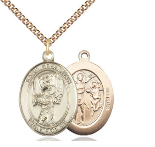 14kt Gold Saint Sebastian Baseball Medal