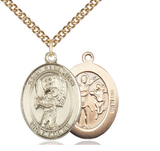 14kt Gold Saint Sebastian Baseball Medal