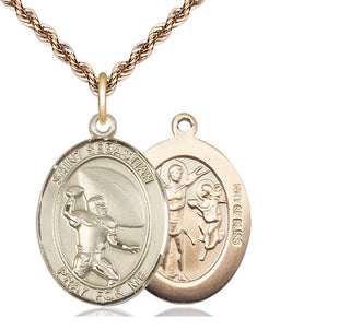 14kt Gold Filled Saint Sebastian Football Medal Catholic Jewelry