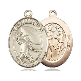 14kt Gold Saint Sebastian Football Medal