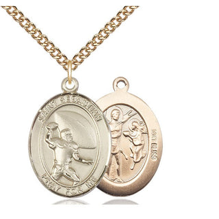 14kt Gold Saint Sebastian Football Medal