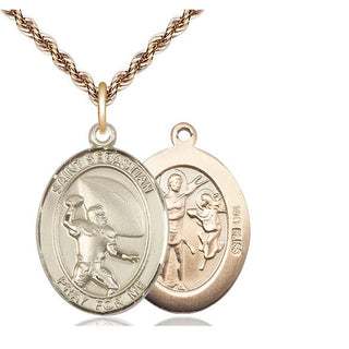 14kt Gold Saint Sebastian Football Medal