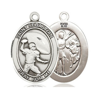 Pewter Saint Sebastian Football Medal
