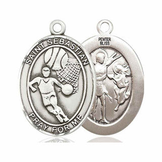 Pewter Saint Sebastian Basketball Medal