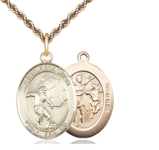 14kt Gold Filled Saint Sebastian Soccer Medal Catholic Jewelry