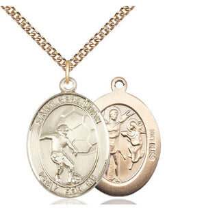 14kt Gold Saint Sebastian Soccer Medal