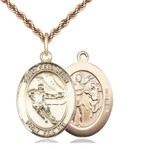14kt Gold Saint Sebastian Hockey Medal