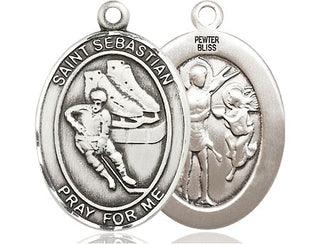Pewter Saint Sebastian Hockey Medal
