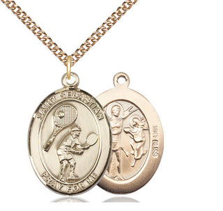 14kt Gold Saint Sebastian Tennis Medal