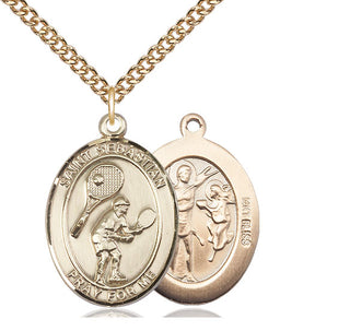 14kt Gold Saint Sebastian Tennis Medal