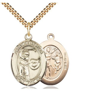 14kt Gold Filled Saint Sebastian Golf Medal Catholic Jewelry