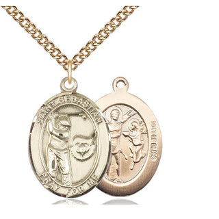 14kt Gold Filled Saint Sebastian Golf Medal Catholic Jewelry
