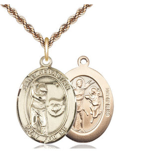 14kt Gold Filled Saint Sebastian Golf Medal Catholic Jewelry