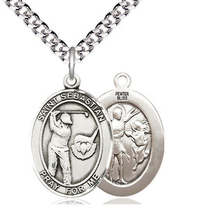 Pewter Saint Sebastian Golf Medal Catholic Jewelry