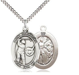 Pewter Saint Sebastian Golf Medal Catholic Jewelry