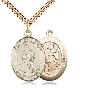 14kt Gold Filled Saint Sebastian Wrestling Medal Catholic Jewelry