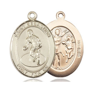 14kt Gold Saint Sebastian Wrestling Medal
