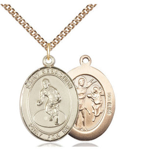 14kt Gold Saint Sebastian Wrestling Medal