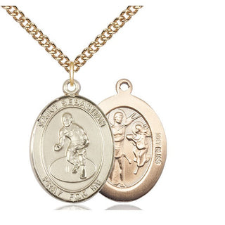 14kt Gold Saint Sebastian Wrestling Medal