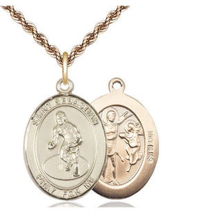 14kt Gold Saint Sebastian Wrestling Medal
