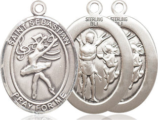 Sterling Silver Saint Sebastian Dance Medal Catholic Jewelry