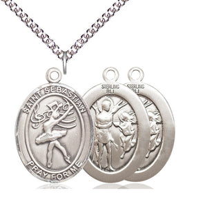 Sterling Silver Saint Sebastian Dance Medal Catholic Jewelry