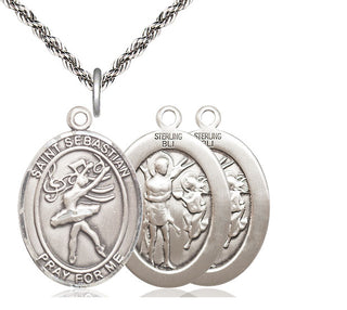 Sterling Silver Saint Sebastian Dance Medal Catholic Jewelry