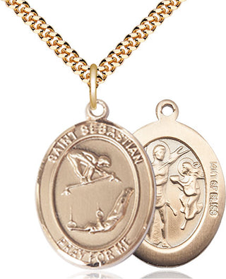 14kt Gold Filled Saint Sebastian Gymnastics Medal Catholic Jewelry