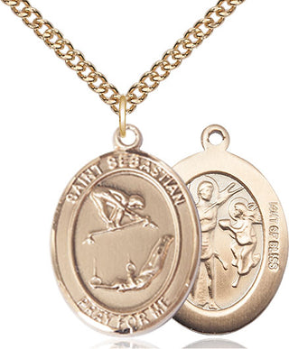 14kt Gold Filled Saint Sebastian Gymnastics Medal Catholic Jewelry