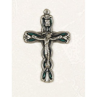 Bulk Flower Cross Silver Tone and Enamel