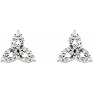 14K White 1/10 CTW Natural Diamond Celtic-Inspired Trinity Earrings