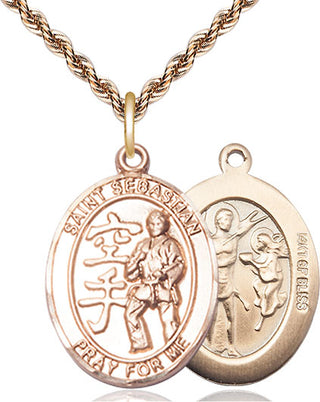 14kt Gold Filled Saint Sebastian Karate Medal Catholic Jewelry