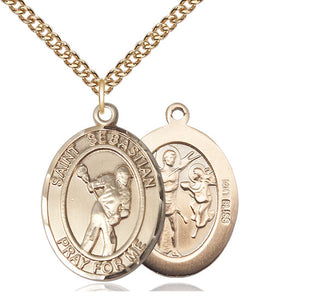 14kt Gold Saint Sebastian Lacrosse Medal