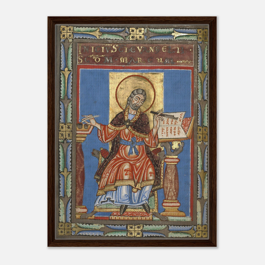 Saint Mark the Evangelist Illuminated Manuscript Framed Canvas ...